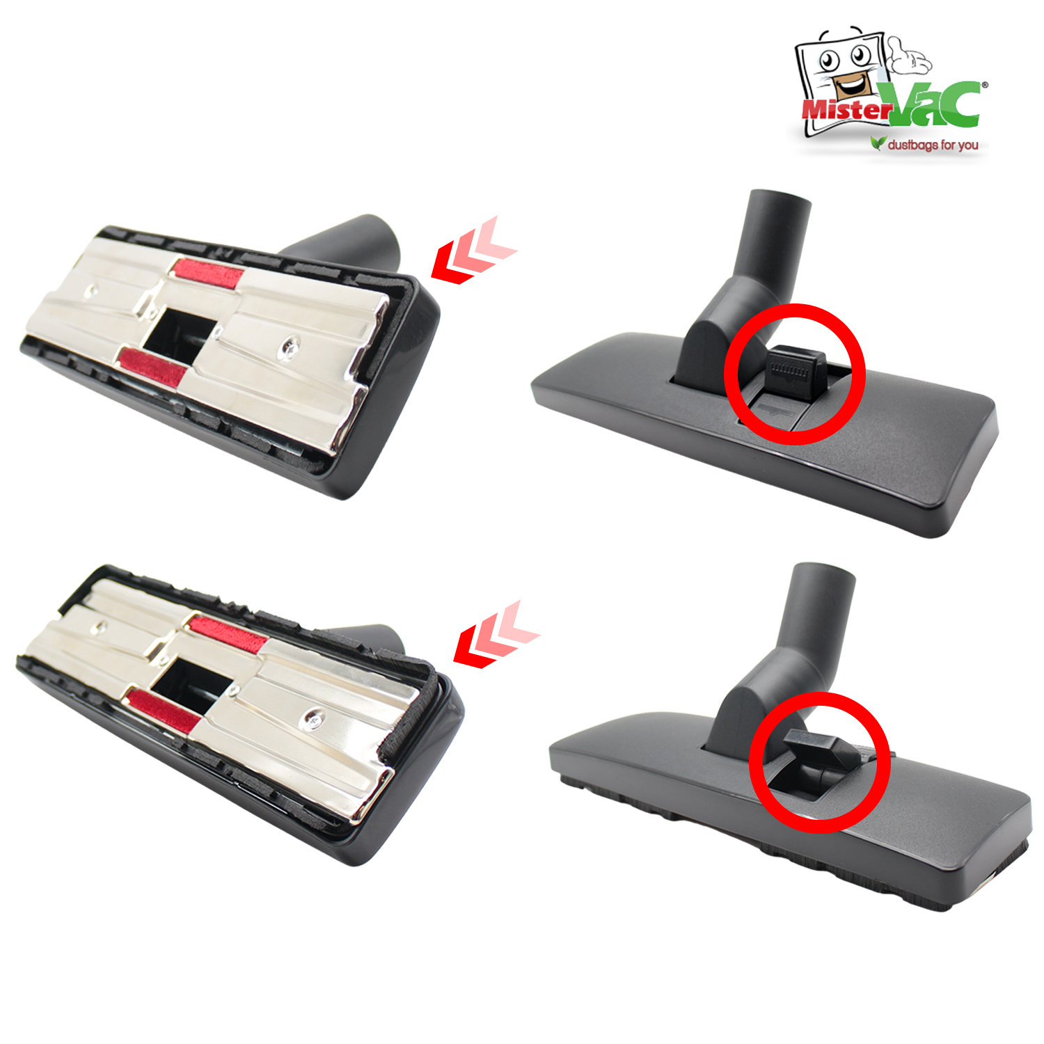 MisterVac Staubsaugerdüse Bodendüse Manuelle Düse Ersatzdüse kompatibel mit Bosch PAS 850 product image #2