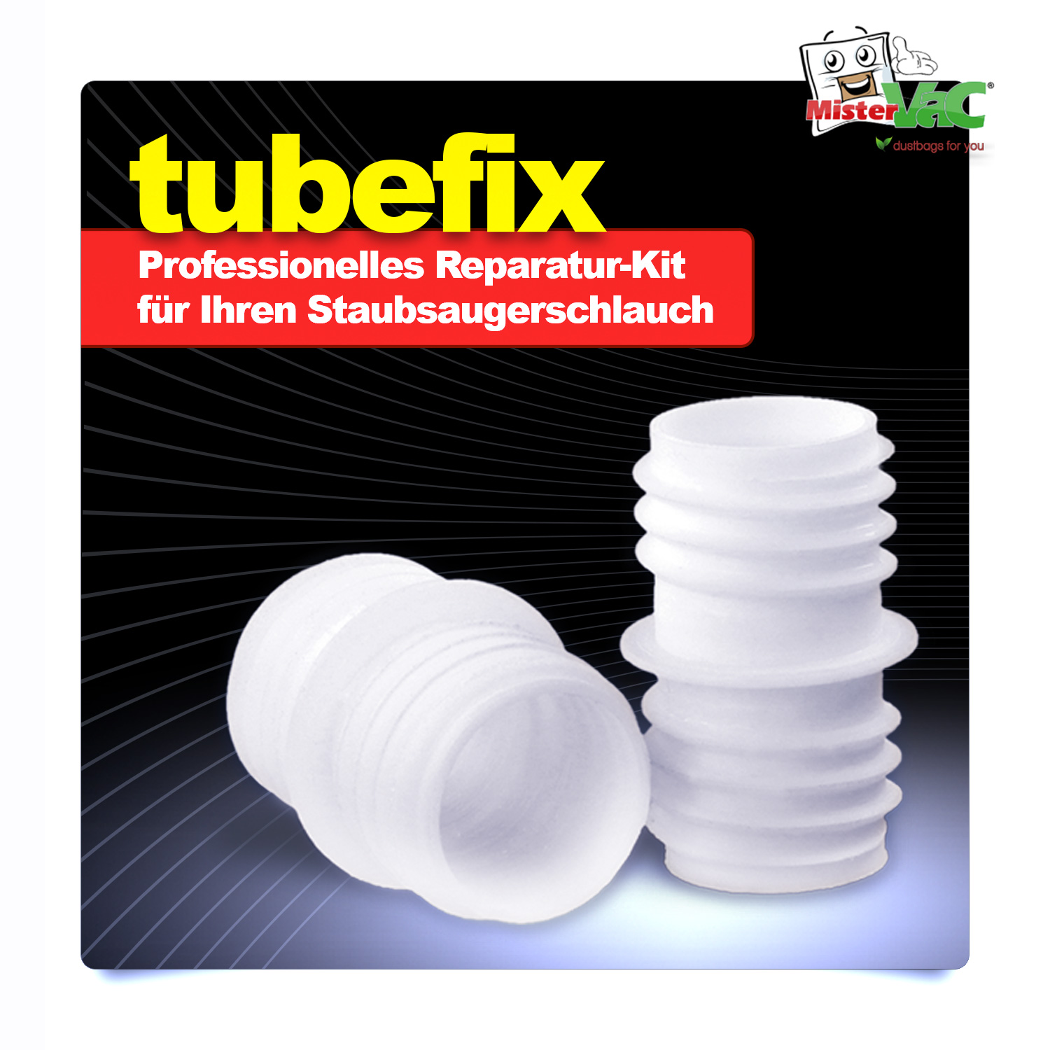 MisterVac TubeFix Reparaturset, DIY Reparatur-Kit,  2 Teilig kompatibel mit Staubsaugerschlauch von Kärcher NT 30/1 Tact L product image #2